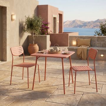 Moraja Deraby I set 3 piese terracotta metal, Teracotă, 70x70x73 cm