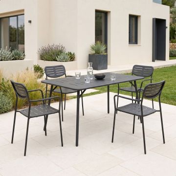 Moraja Deraby set 5 piese negru metal, 140x80x72 cm