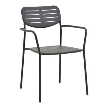 Scaun de exterior Deraby, Negru, 56x46x83 cm