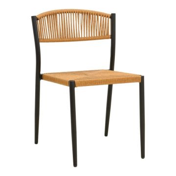 Scaun de gradina, Cura, Negru, 53x59x78 cm