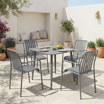 Set dining Heven Vista set 5 piese antracit aluminiu, 80x80x72 cm