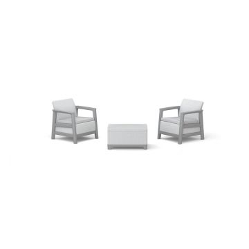 Set mobilier de grădină gri deschis pentru 2 persoane Scandi Linea – Keter