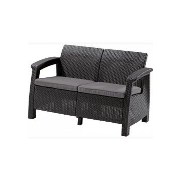 Canapea de gradina CORFU II LOVE SEAT Grafit/ Gri-rece