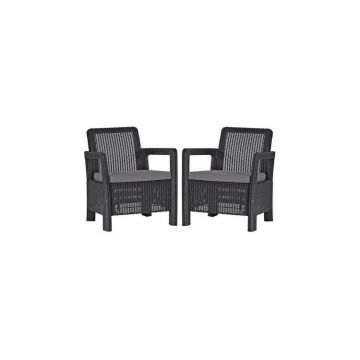 Set 2 scaune gradina Tarifa  Gri/Grafit