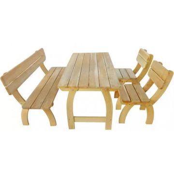 Set mobilier de exterior, 4 piese, lemn de pin tratat