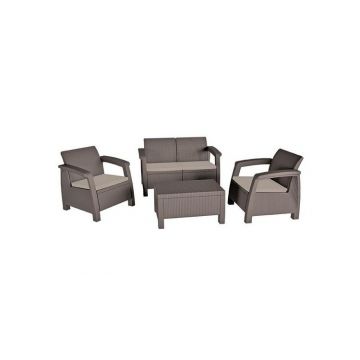 Set mobilier de gradina Bahamas - Cappuccino/ Nisip