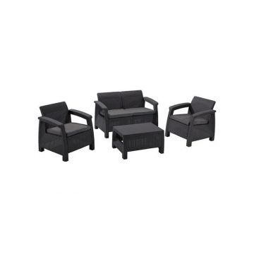 Set mobilier de gradina Corfu Grafit Gri