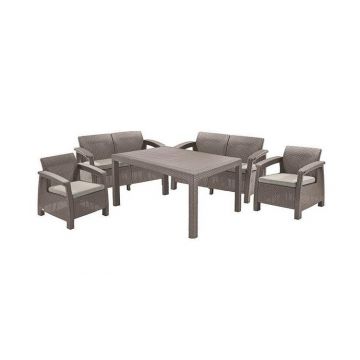 Set mobilier de gradina Corfu II Fiesta, cappuccino/gri-nisipiu