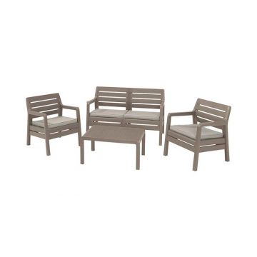 Set mobilier de gradina Delano Capuccino/Gri-nisipiu - imitatie lemn