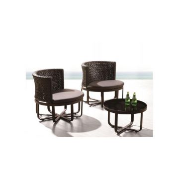 Set mobilier de gradina doua fotolii si masuta de cafea Firenze, Maro