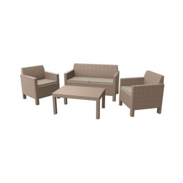 Set Mobilier de gradina Orlando cu masa mare - Cappuccino/Nisip