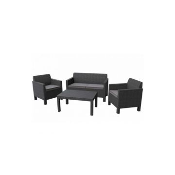 Set Mobilier de gradina Orlando cu masa mare - Grafit/Gri-Rece