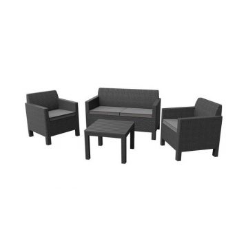 Set Mobilier de gradina Orlando cu masuta de cafea - Grafit/Gri-rece