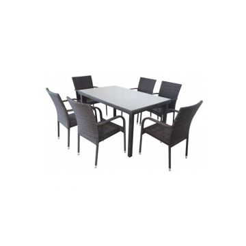 Set mobilier de gradina Sole, maro inchis