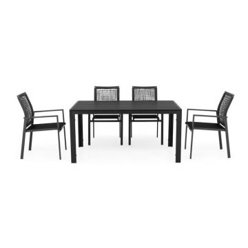 Set mobilier ENCORE/MAURO terasa/gradina, 4 scaune si masa dreptunghiulara