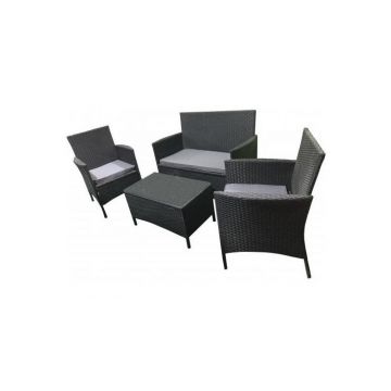 Set mobilier gradina, Lancaster, ratan sintetic, grafit