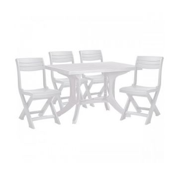 Set mobilier pliabil pentru balcon - Funky - Alb