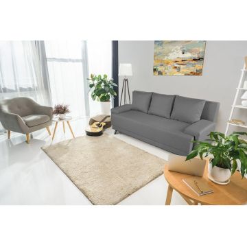 Canapea extensibila Napoli Grey, 205x90x86 cm, cu lada de depozitare