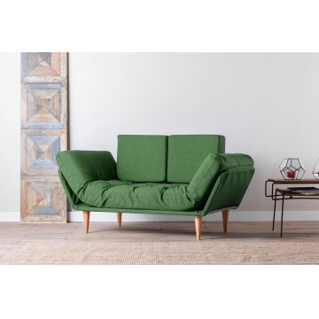 Canapea extensibila Nina Daybed, Futon, 3 locuri, 200x70 cm, metal, verde