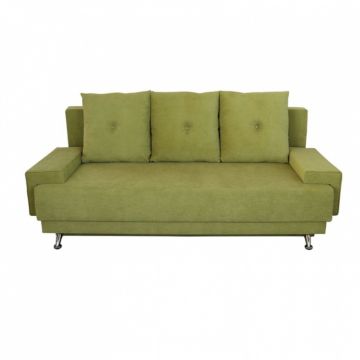 Canapea extensibila Roma Lux Green 205x90x86 cm, cu lada de depozitare