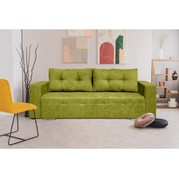 Canapea extensibila Venice 238x96x80 cm, cu lada de depozitare, Verde