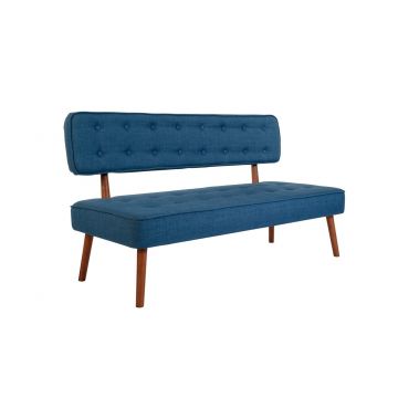 Canapea fixa Westwood Loveseat, Zeon, 2 locuri, 140x64x78 cm, lemn, albastru inchis