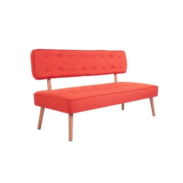 Canapea fixa Westwood Loveseat, Zeon, 2 locuri, 140x64x78 cm, lemn, rosu