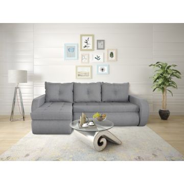 Coltar extensibil reversibil Siena Lux Grey 243x141x81 cm cu lada de depozitare