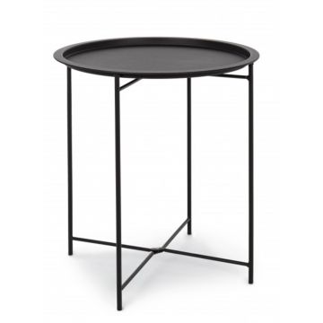 Masuta de cafea pentru gradina, Wissant, Bizzotto, Ø46x52 cm, otel, finisaj mat, negru Masuta de cafea pentru gradina, Wissant, Bizzotto, Ø46x52 cm, otel, finisaj mat, negru