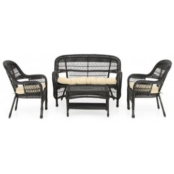 Set mobilier  BARBARA terasa/gradina, 2 fotolii, canapea si masuta