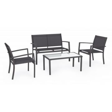 Set mobilier de gradina 4 piese, Trent, Bizzotto, gri carbune