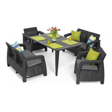 Set mobilier gradina, Corfu Fiesta, ratan sintetic, grafit