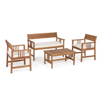 Set mobilier pentru gradina 4 piese, Noemi, Bizzotto, lemn de salcam