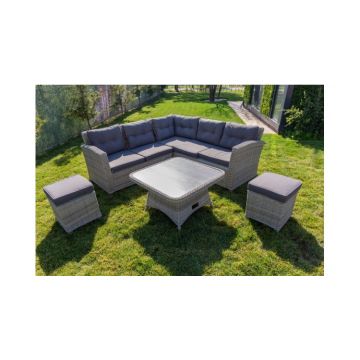 Set mobilier premium de gradina, Marbella, rattan sintetic